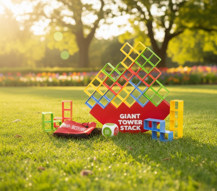 🏰 Giant Tower Stack – Fun for All Ages 🎉SAMEDAYSHIPP!!!