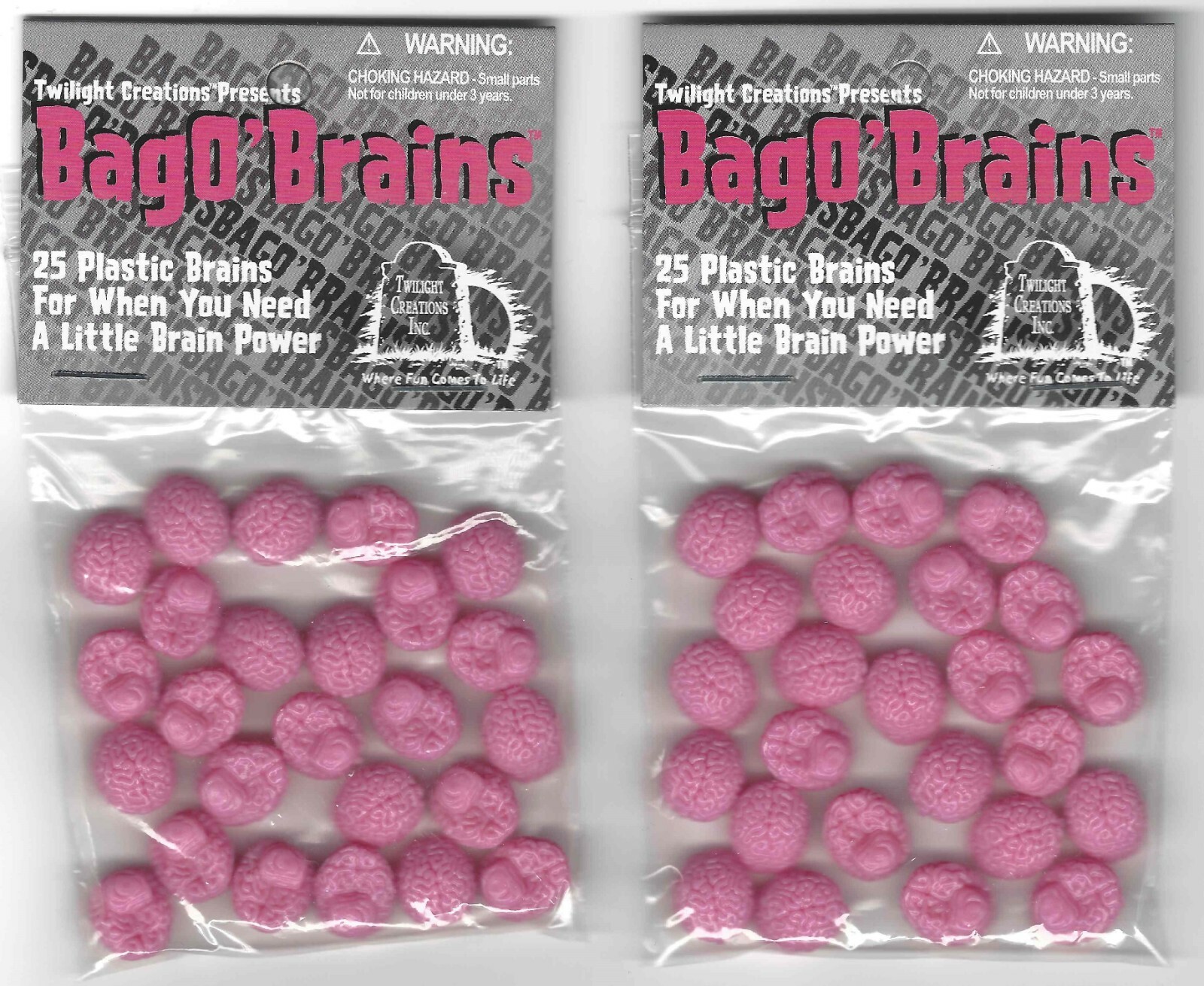 2 Bag O’ Brains 50 Small Plastic Brain Markers Zombie Dice Zombies!!! TLC 2026