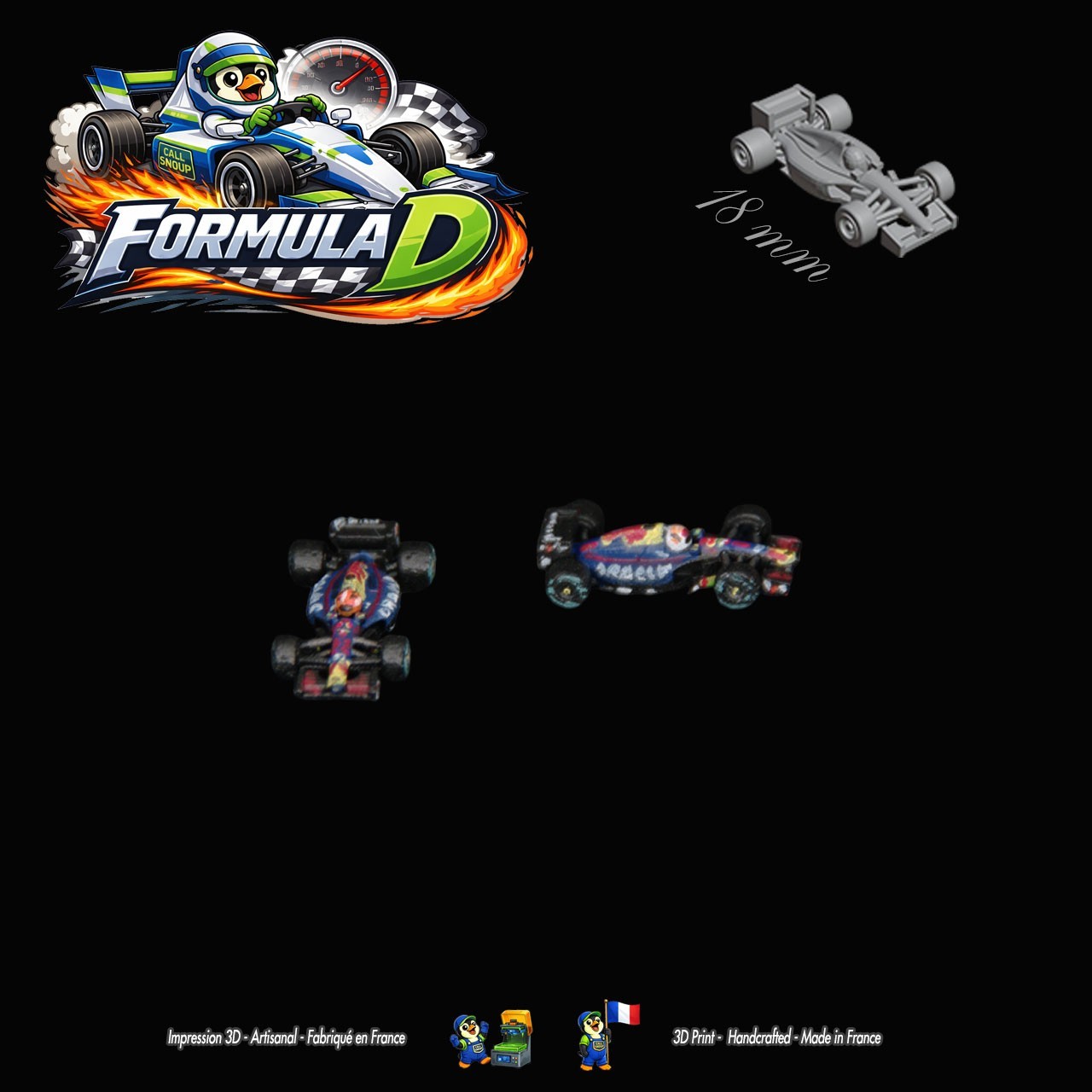 10 miniatures de Formule 1 – Formula D / Formule Dé (F1 18mm unpainted)