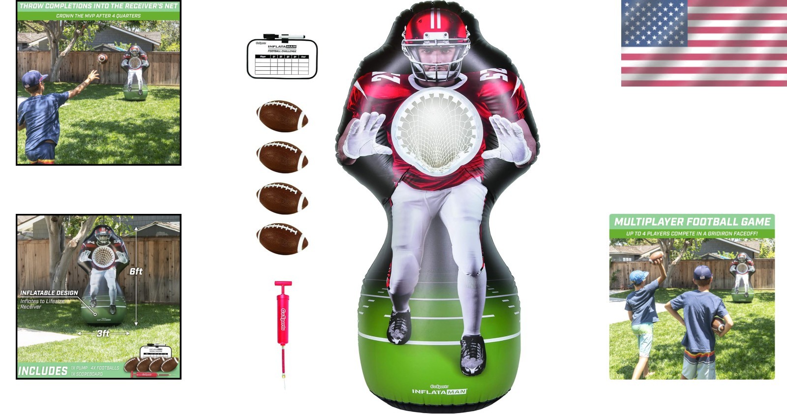 Gosports Inflataman Football Challenge: Inflatable Toss Game for Fun Parties