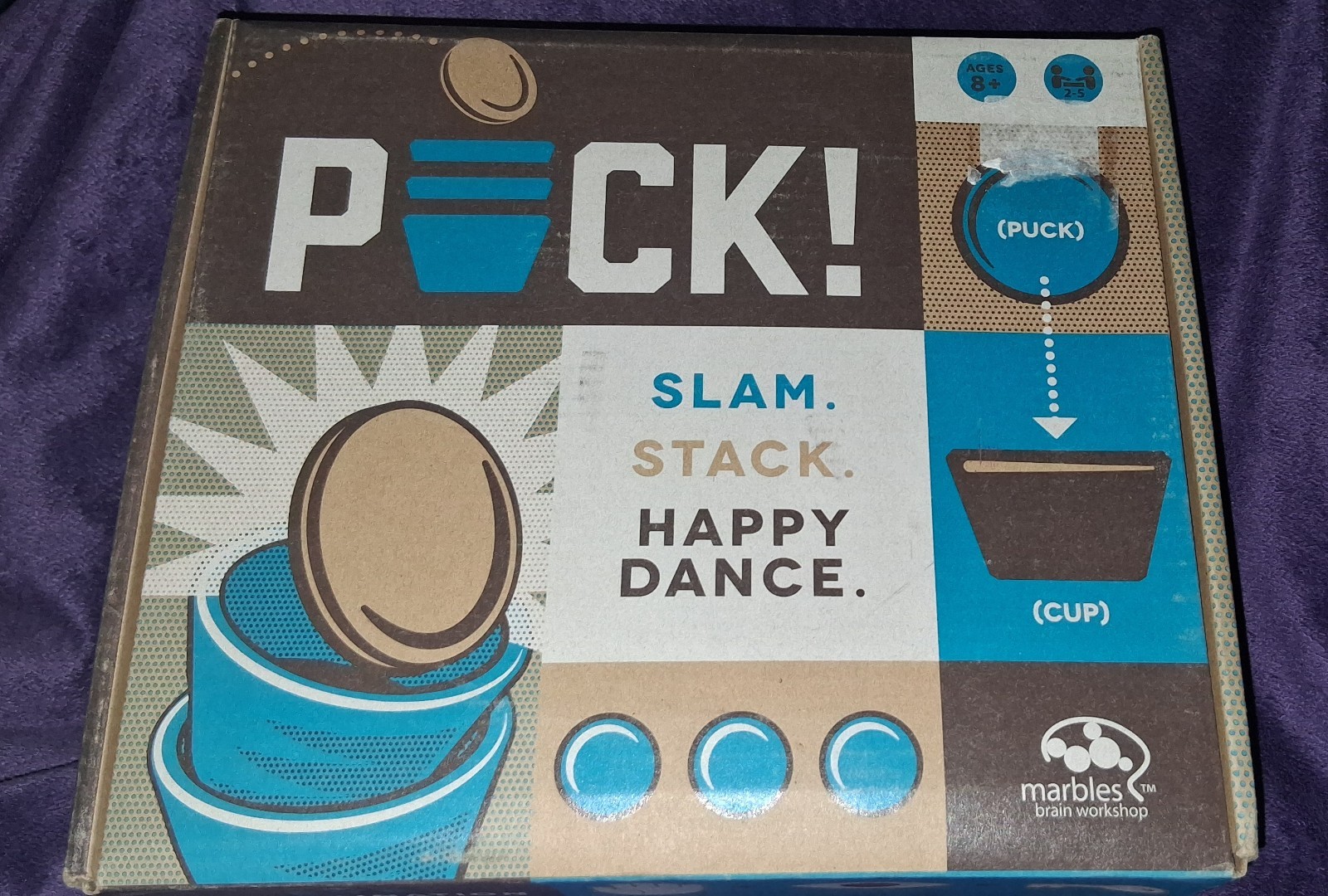 Marbles Brain Workshop Puck Board Game Slam Stack Party Game 2017 Factory Sealed