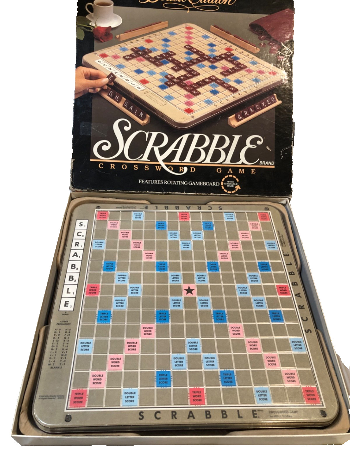1989 Scrabble Deluxe Edition Rotating Turntable 4034 Board Game complete