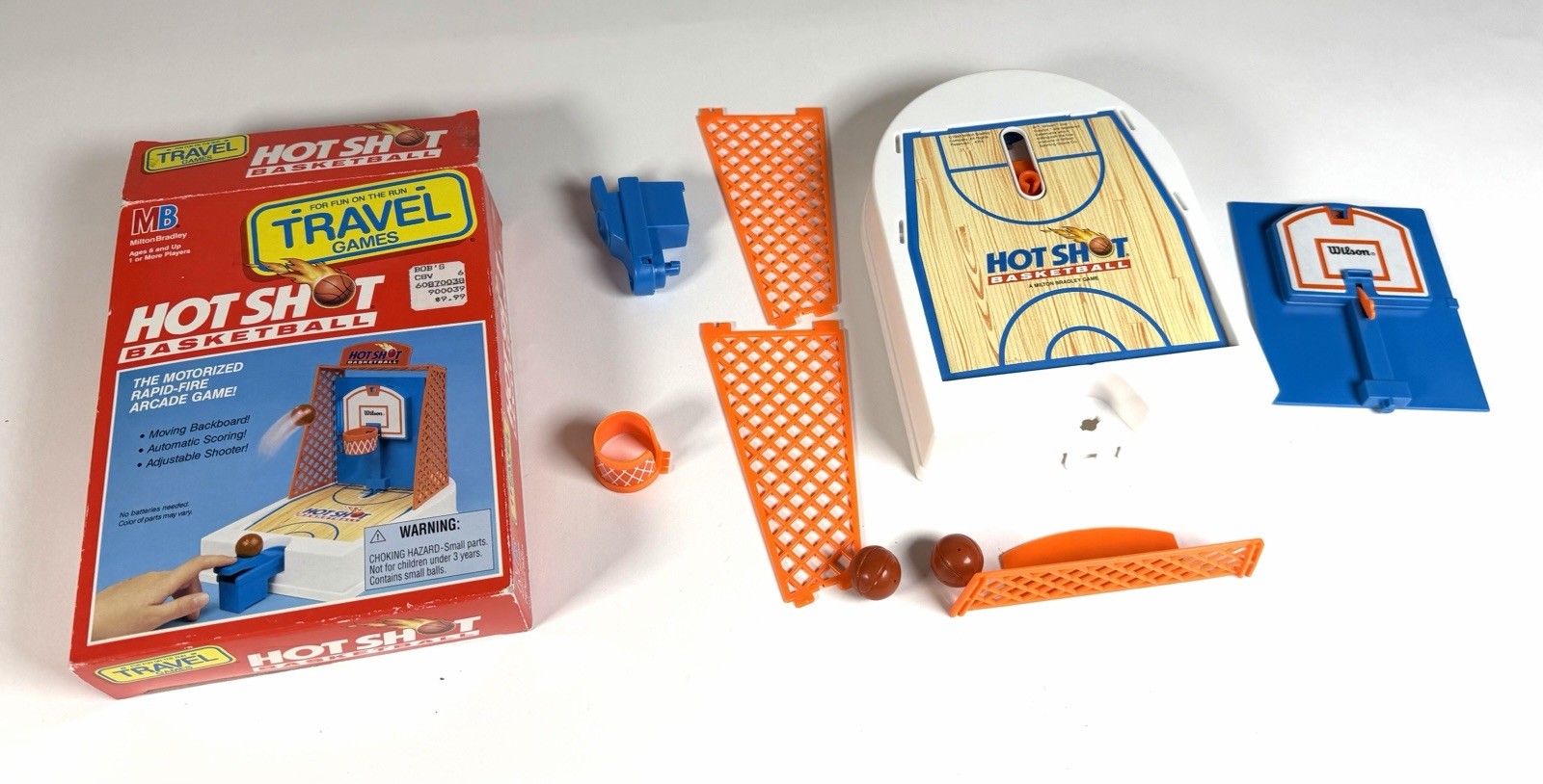 Hot Shot Basketball Vintage 1992 Motorized Travel Game Milton Bradley