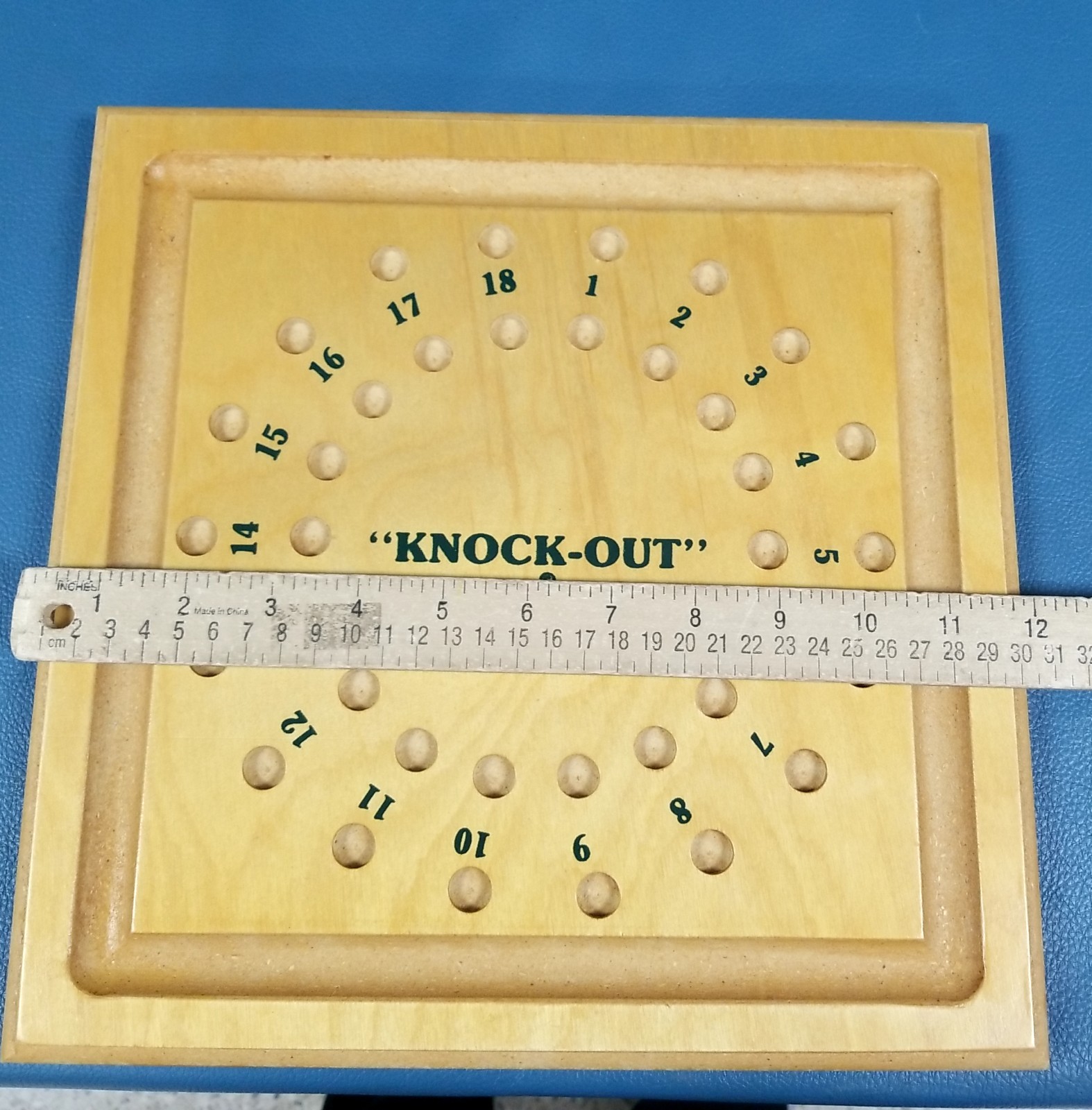 Muggins & Knock-Out Educational Math Wooden Board Game 1992 Double Sided