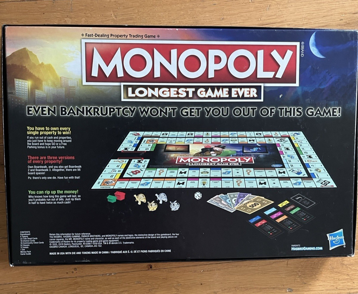 Monopoly Longest Game Ever Edition 2019 – Complete