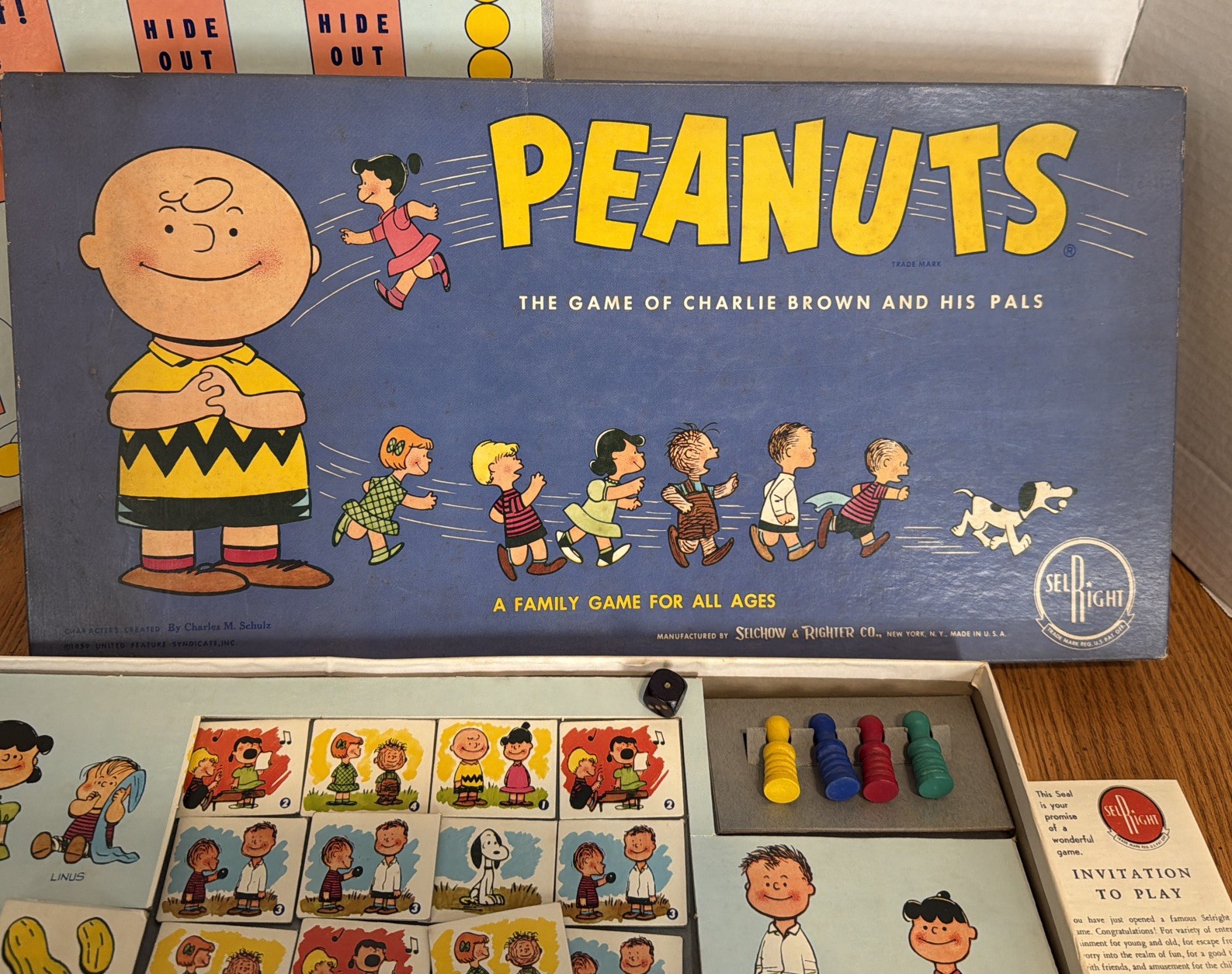 1959 PEANUTS: THE GAME OF CHARLIE BROWN AND HIS PALS GAME BY S & R COMPLETE