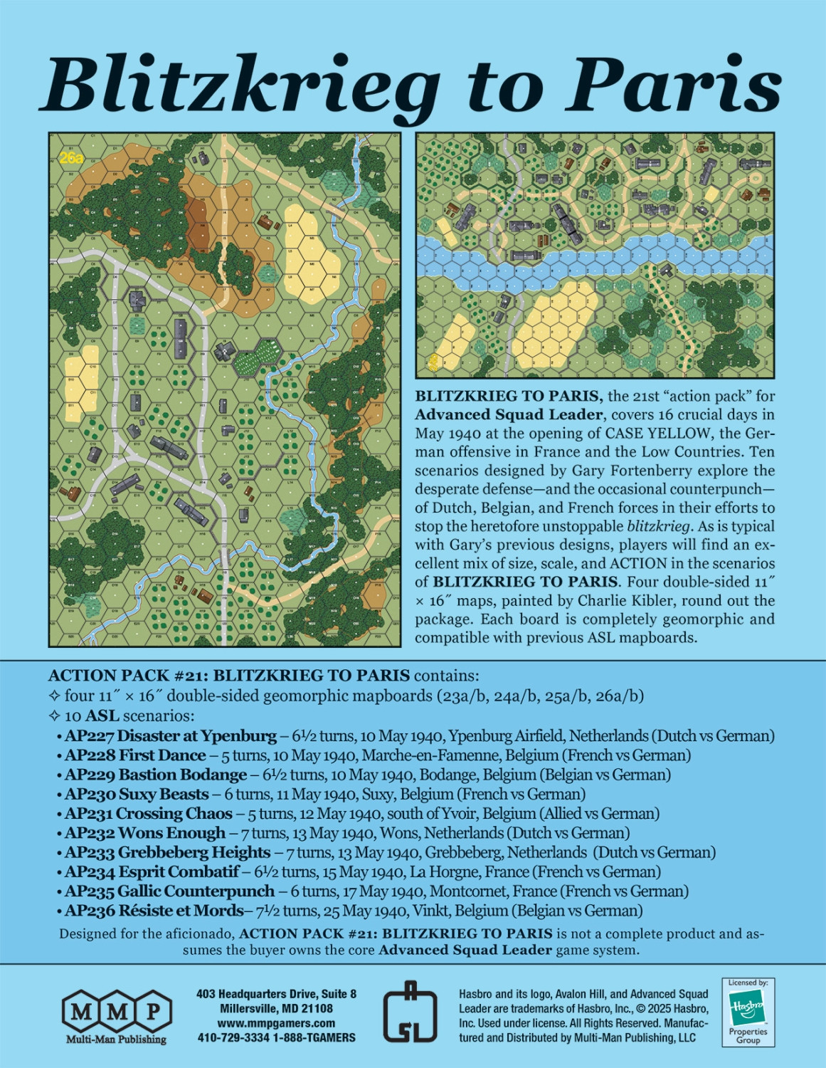 Multi-Man Publishing Action Pack #21: ASL Blitzkrieg to Paris