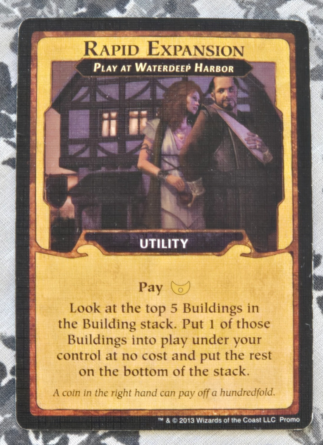 Lords Of Waterdeep — Very Rare– Rapid Expansion Board Game Promo Card