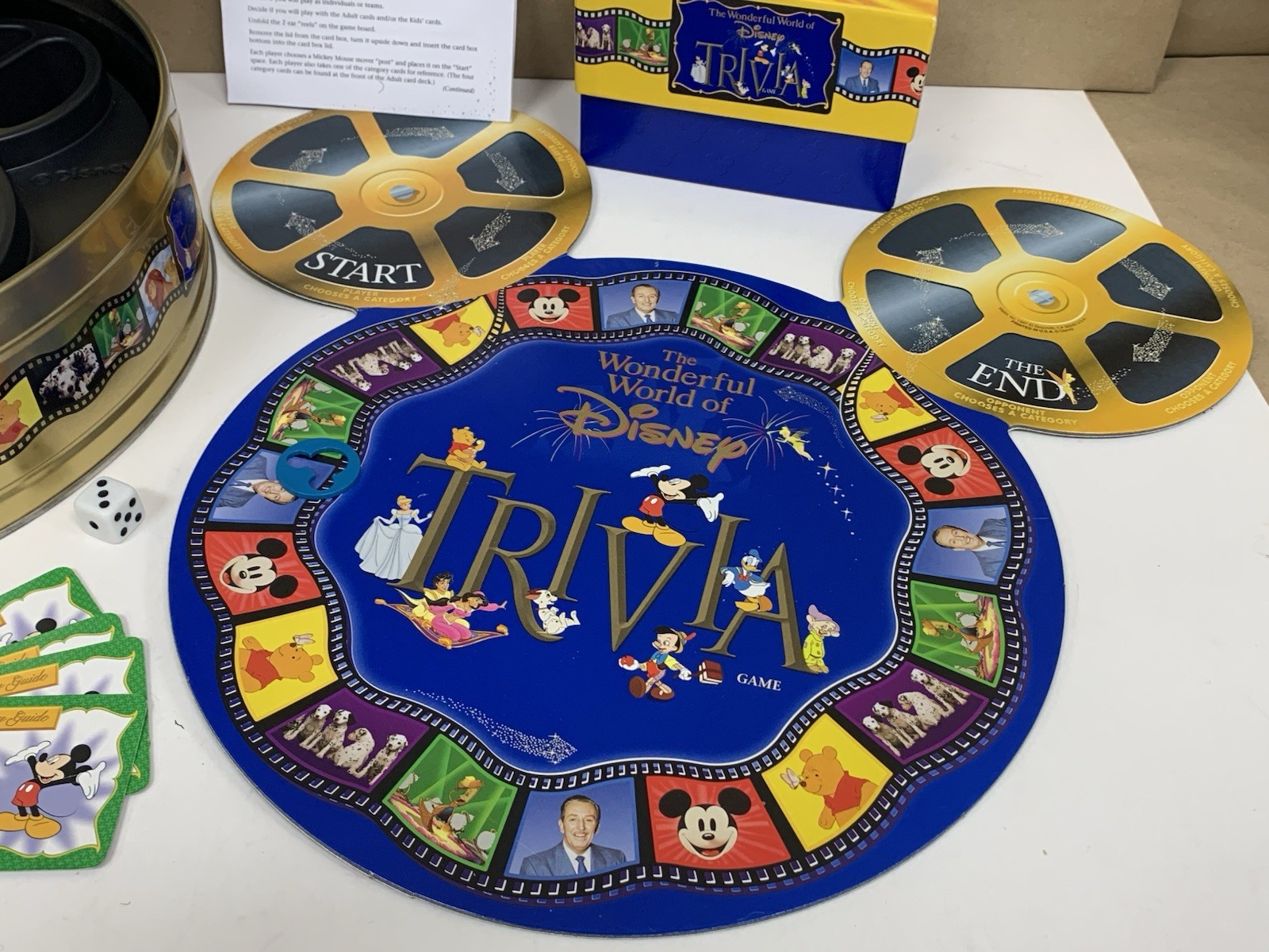 Vintage 1990’s 1997 The Wonderful World Of Disney Trivia Game in Tin Complete