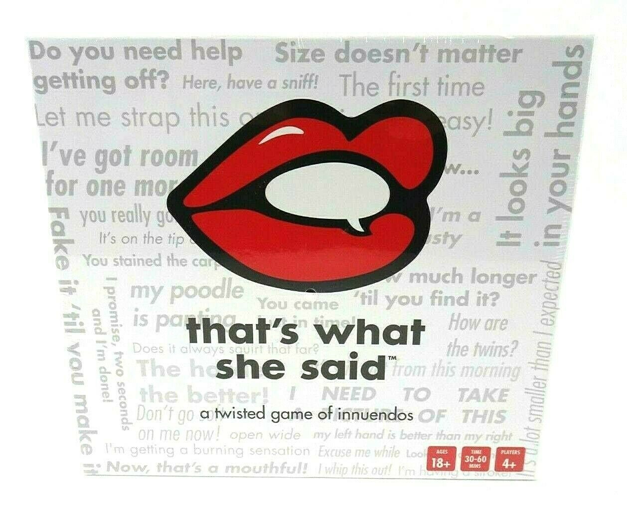 NIB That’s What She Said The Party Game of Twisted Innuendos Board Game SEALED
