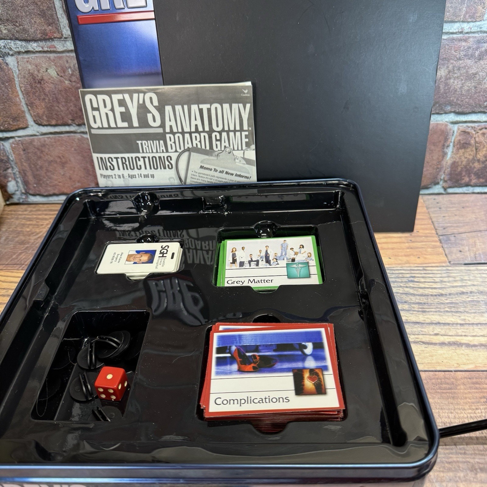 Greys Anatomy Trivia Board Game by Cardinal – 2007 Edition – Metal Tin