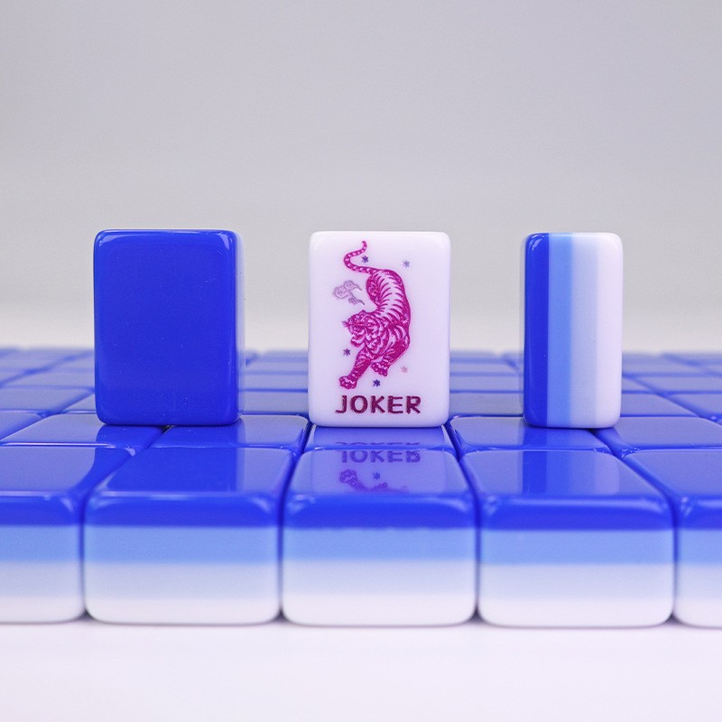 NEW! Vibrant Layered Mahjong Tiles – Full American Set 160Tiles – blue acrylic