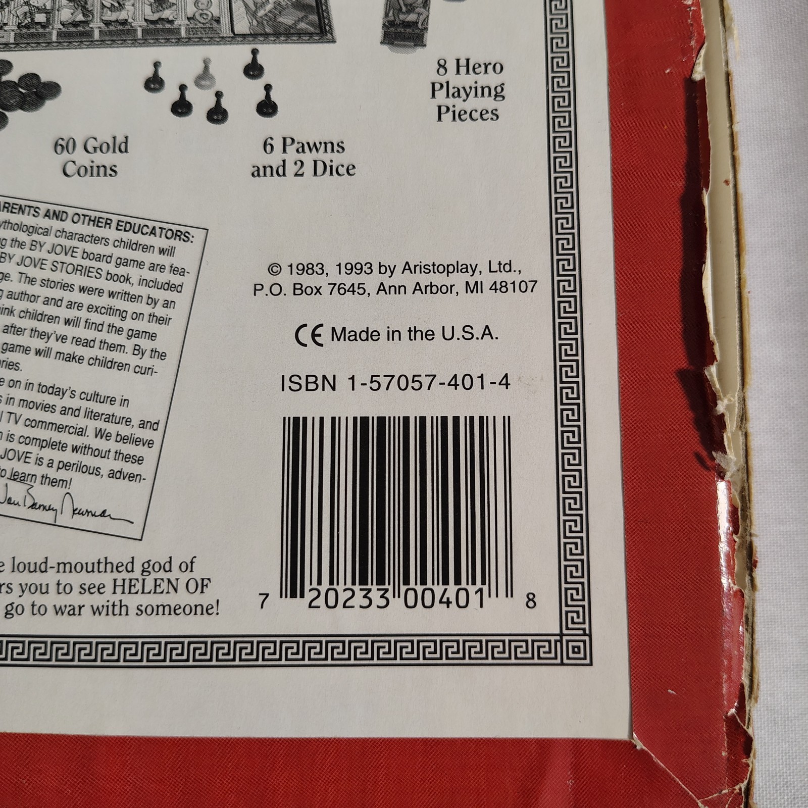 By Jove Adventure Board Game (1993) by Aristoplay, Vintage, See Pictures