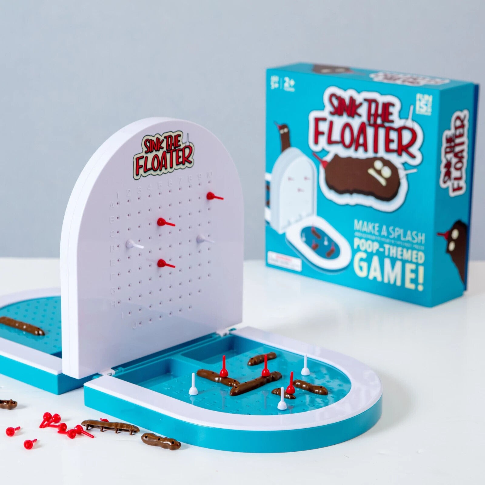 Sink The Poop Floater Board Game 2 Player Children Funny Stink Fart Toilet Turd