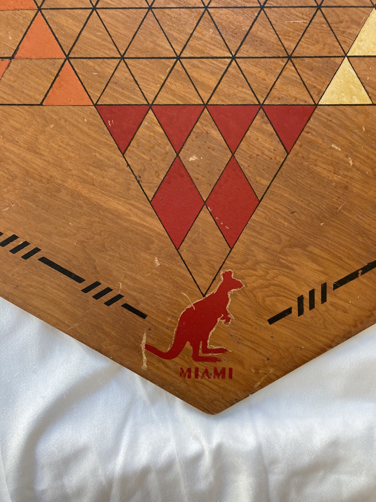 RARE VTG 1937 Large Chinese Checkers Wood Board Wall Art by Kontinental Kangaroo