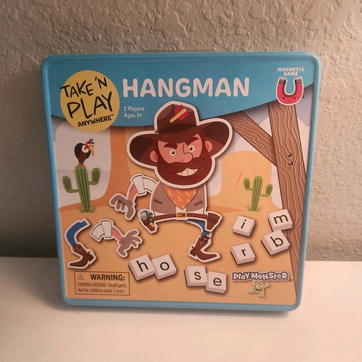 PlayMonster Take ‘N Play Anywhere Hangman Magnetic Game Tiles 2 Players 2022