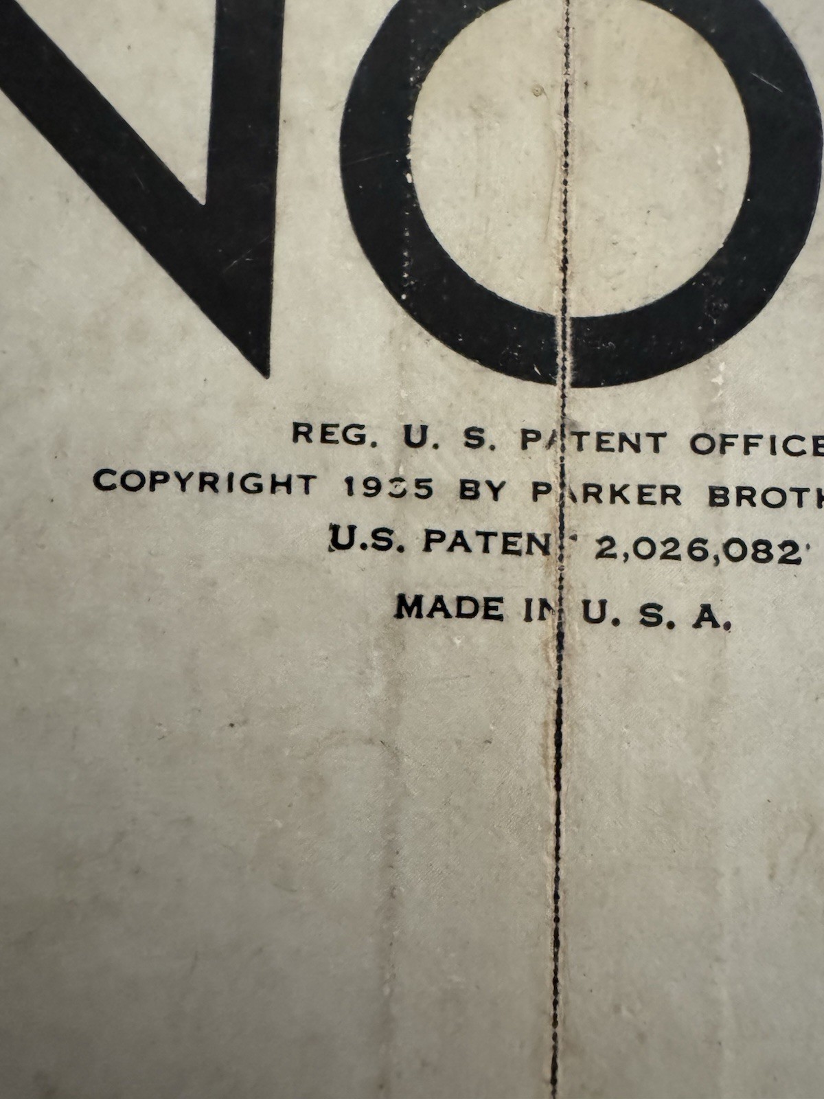 1935 Monopoly Set – Parker Bros. Blue Box, Single Patent No. 2,026,082 – Rare