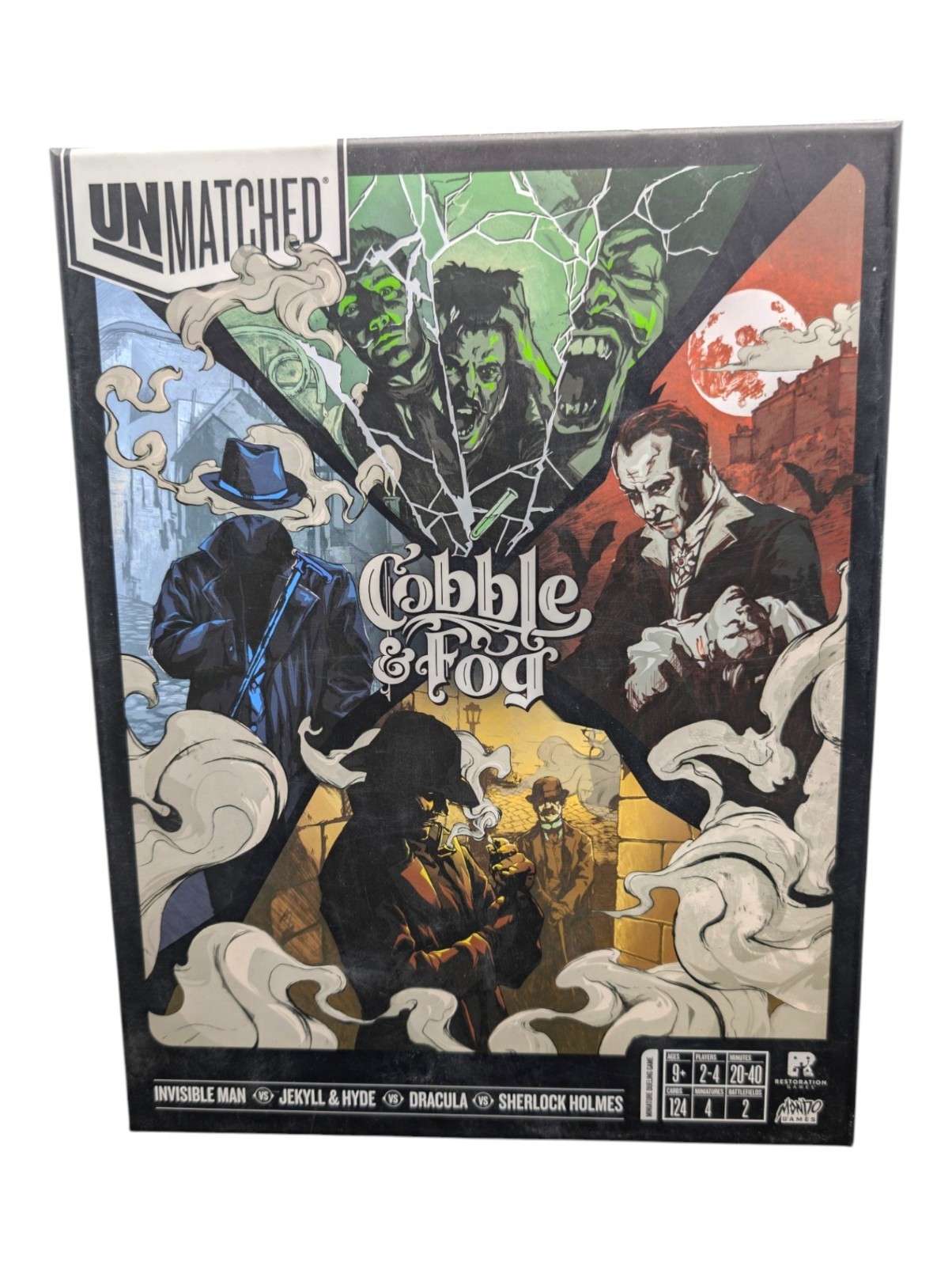 Unmatched Cobble Fog Game Dracula Sherlock Holmes Jekyll Hyde Invisible Man