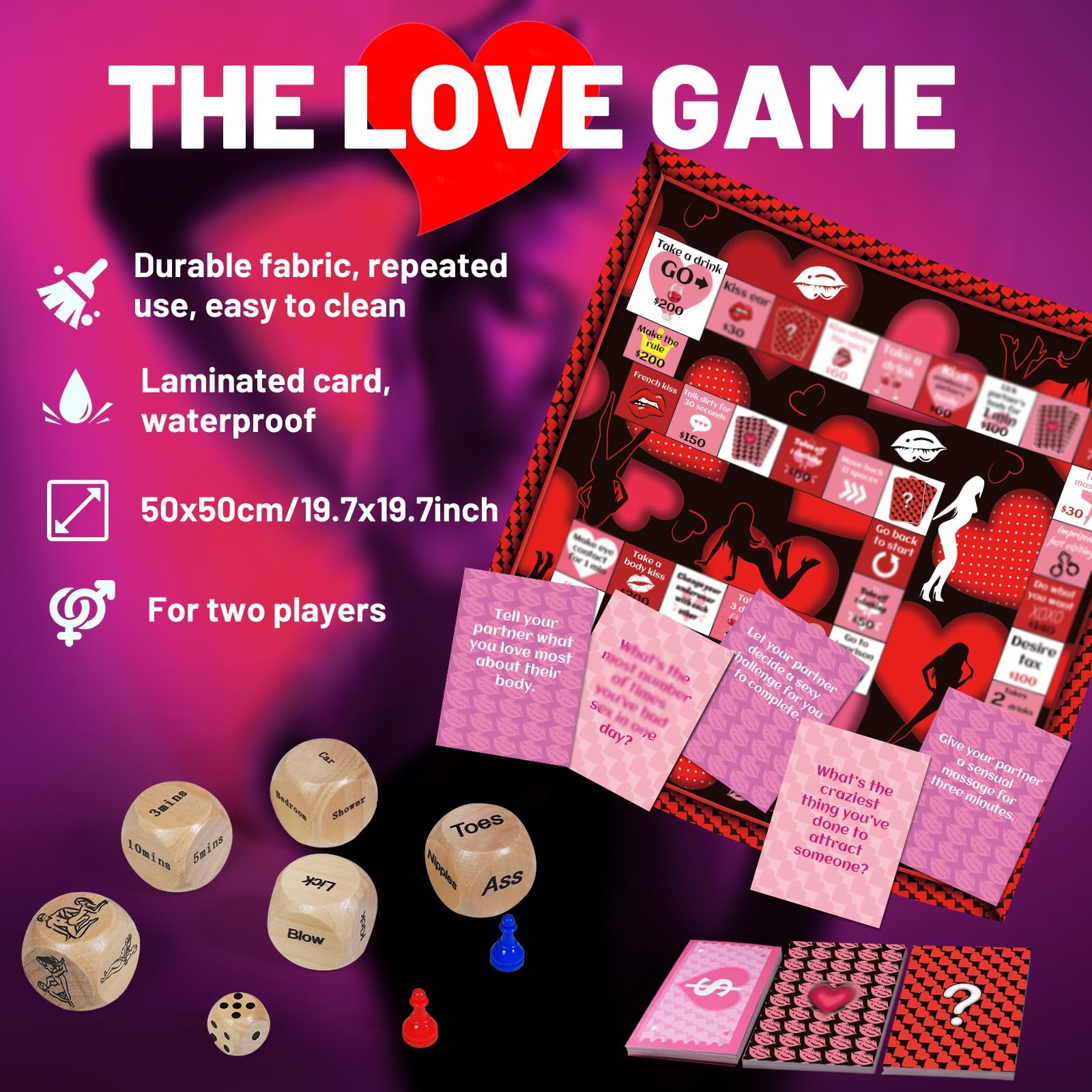 AsDream Couple Board Game for Date Night Romantic Couple Games for Date Nigh…