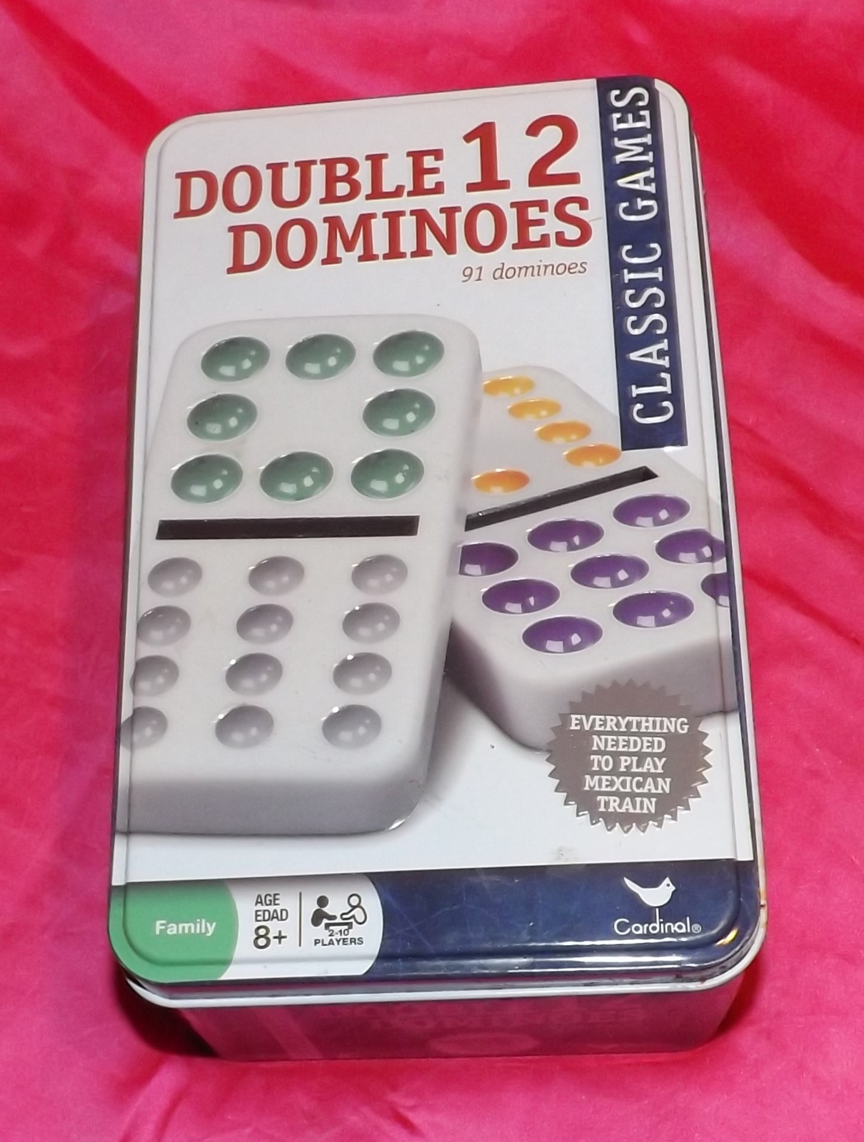 💥 Double 12 Dominoes 91 Color Dot- Mexican Train Classic Game by Cardinal