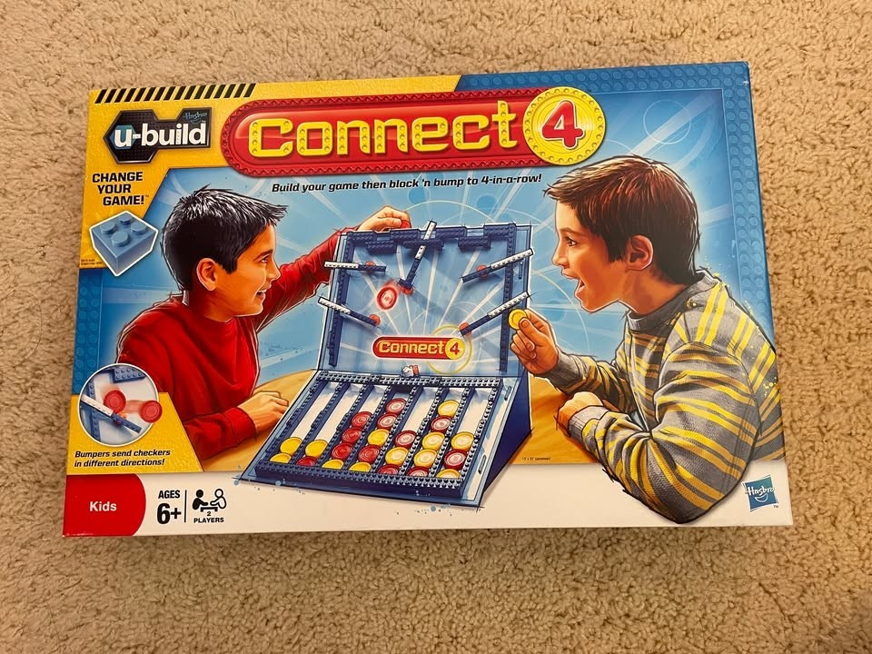 CONNECT 4 U-Build Lego System Board Game by Hasbro New Kids/Family Strategy Fun