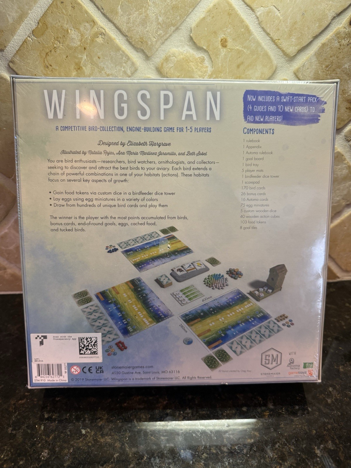 Wingspan 2nd Edition Board Game Stonemaier Games, STM 910, New Sealed