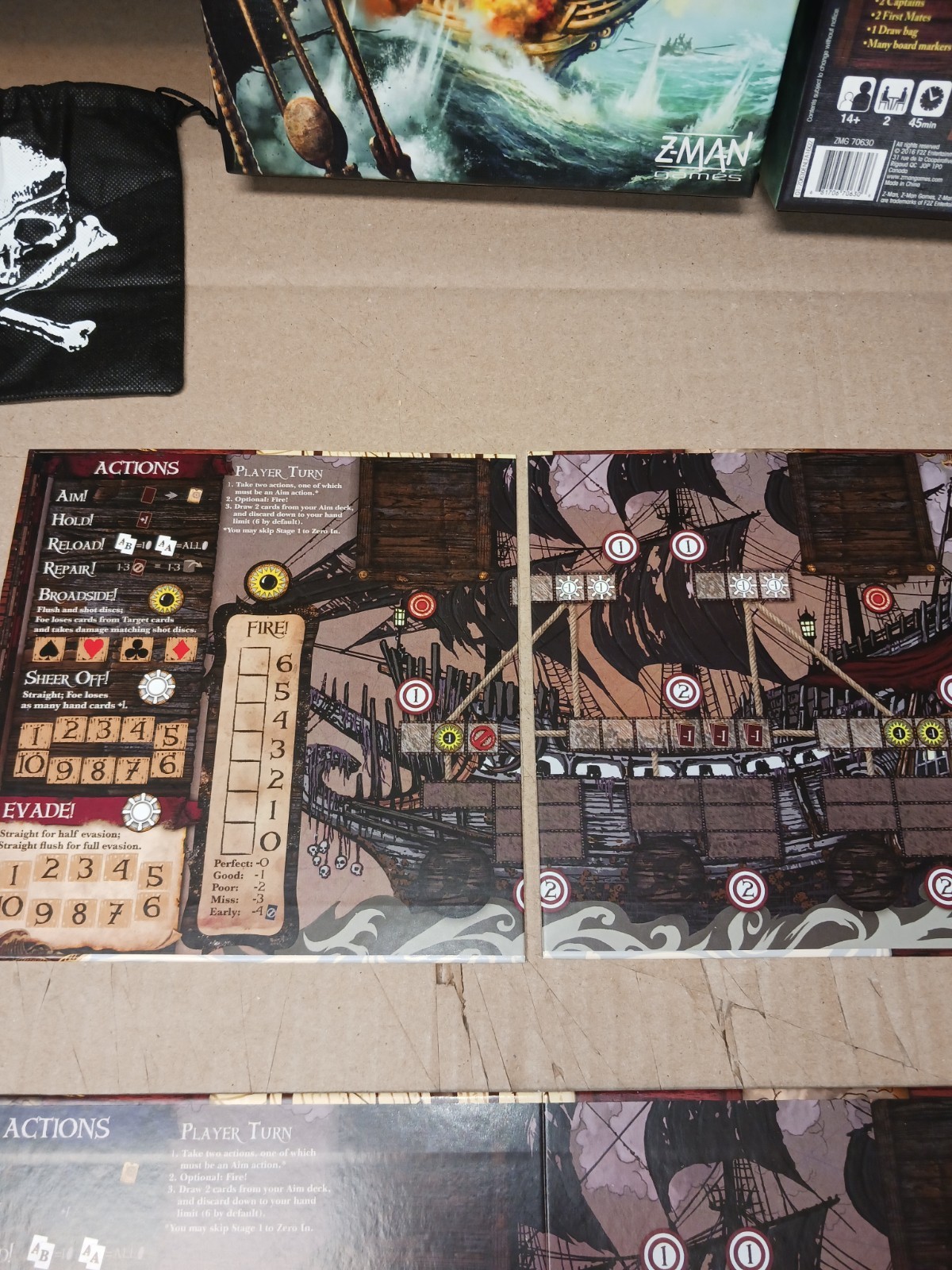 Broadsides Board Game Merchants & Marauders Z-Man Games 100% Complete, VG Condit