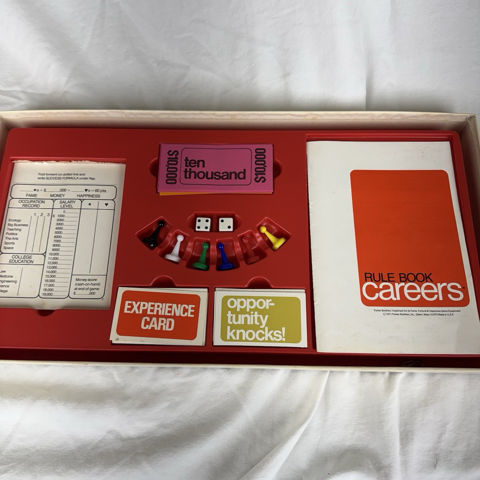 Vtg 1971 Parker Bros Careers Board Game Complete Orange Box Space Ecology