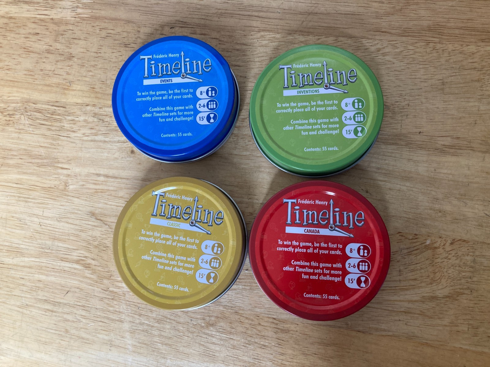 Lot of 4 Timeline Inventions Card Game Zygomatic Asmodee Frederic Henry 1995