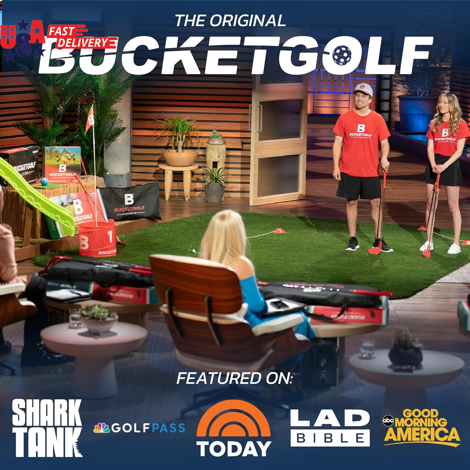 Game 9 Hole Bundle with Clubs – Outdoor Golf Game for All Ages Adults, Kids, Fam