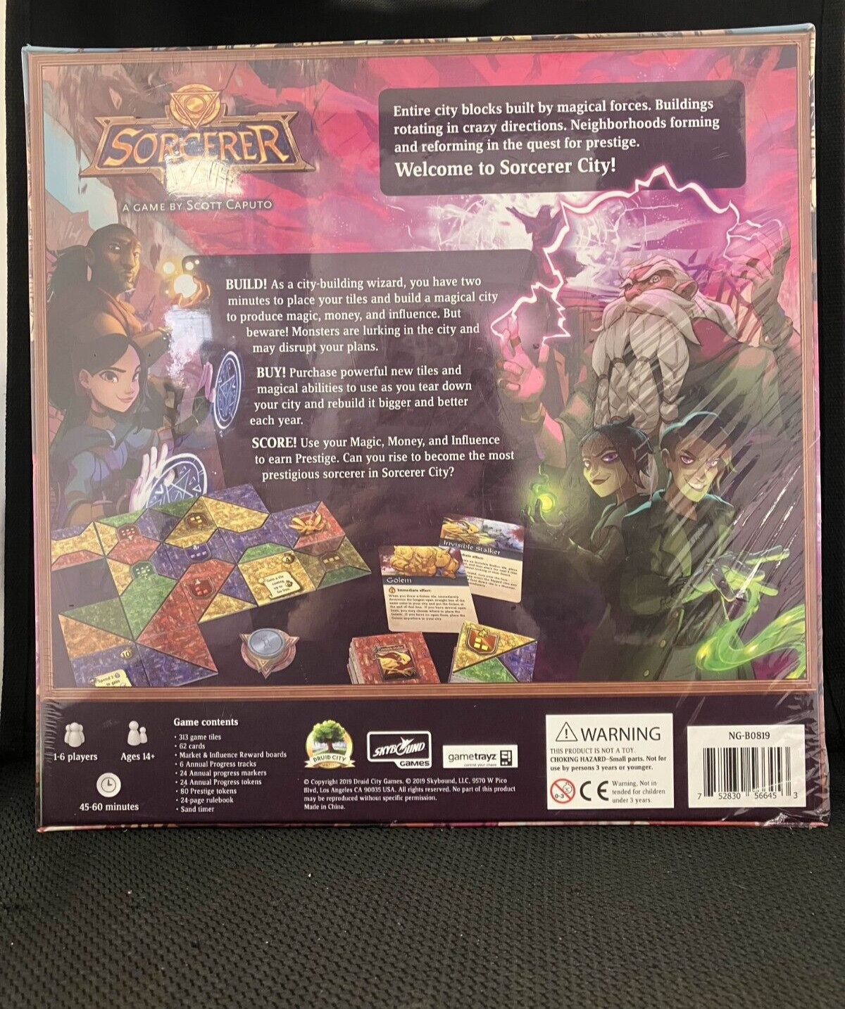 Sorcerer City Tile Laying Board Game NEW! Paper or Plastic