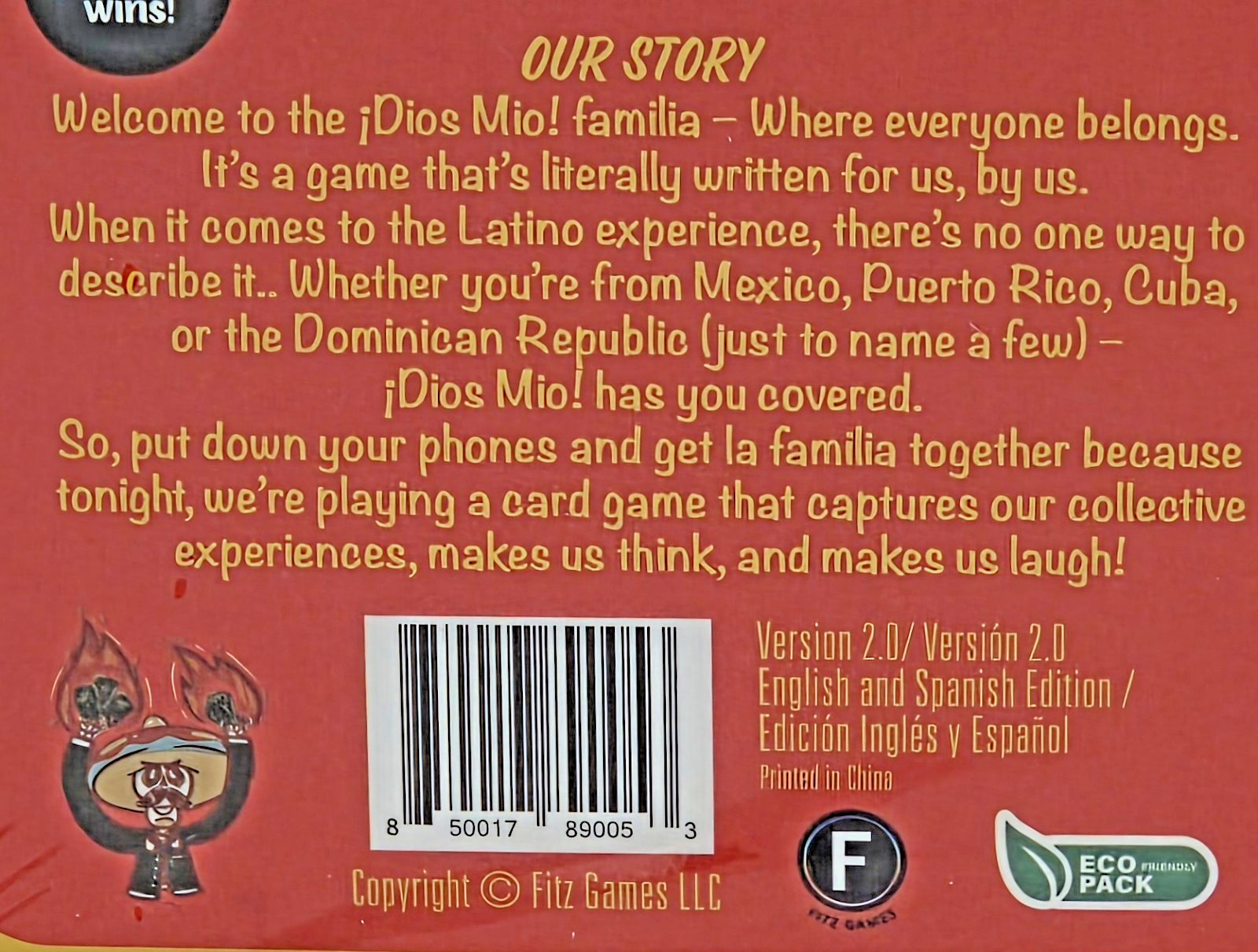 NEW ¡Dios Mio! Bilingual Party Card Game 2nd Edition Vers 2.0 Dios Mio FREE SHIP