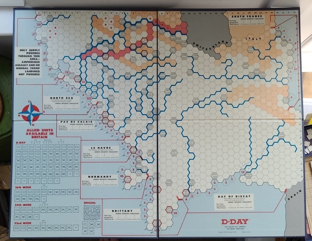 Avalon Hill D-Day Invasion Game 508 World War II Allied German Battle Complete