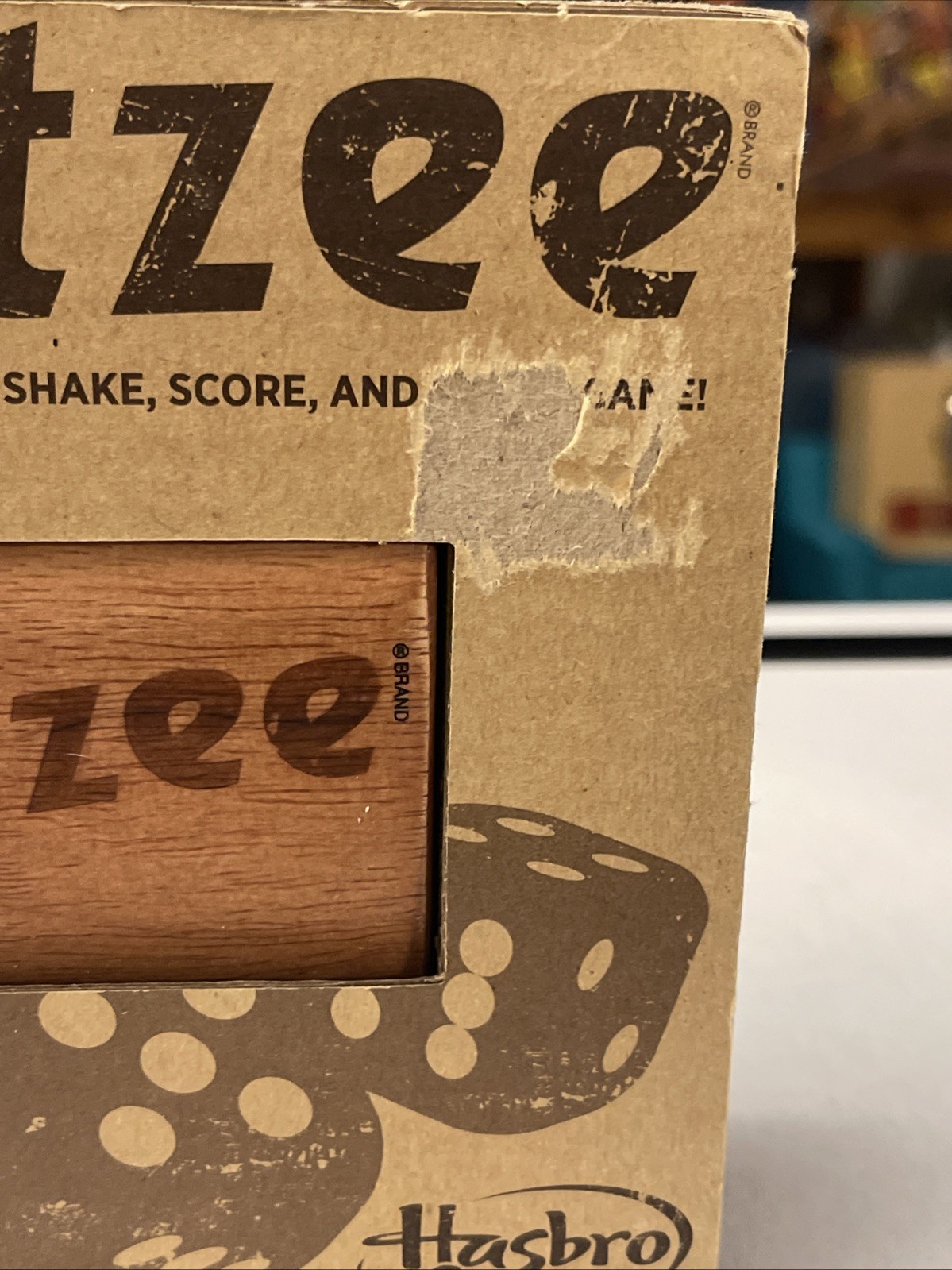 Rare HASBRO 2016 YAHTZEE Wooden 3D Box TRAVEL Edition DICE GAME Target