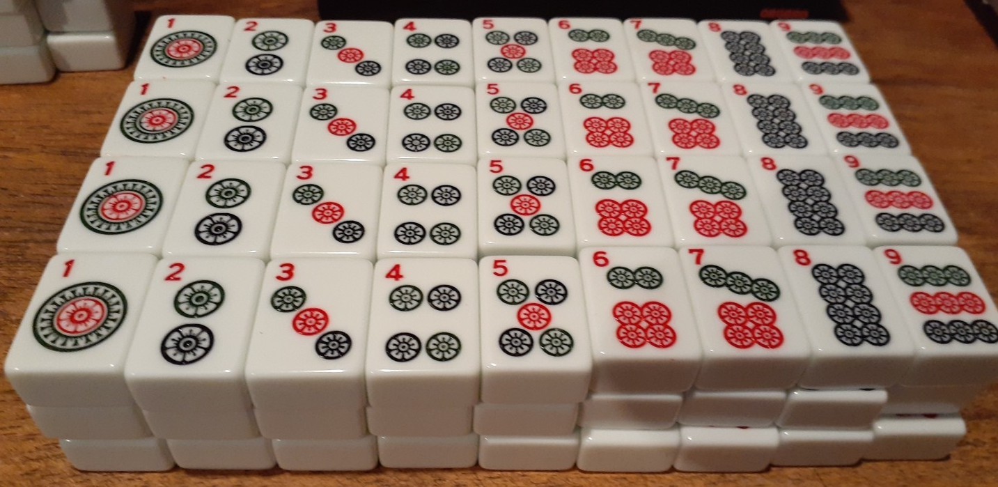 152 White Mahjong Tiles Traditional Western American Mah Jong Joker 1930g