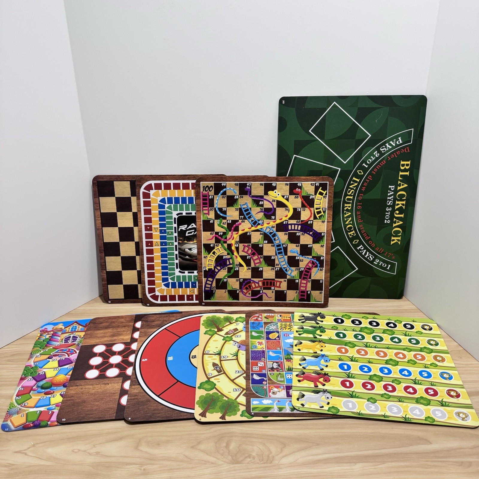 Classic Games 365 Game Set Board Games, Cards Dice, Double Sided Boards Open Box