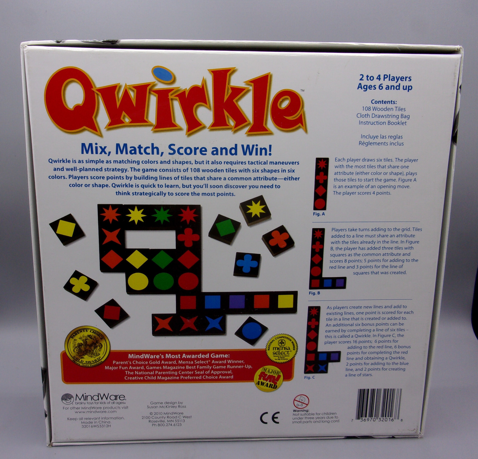 QWIRKLE Board Tile Game Complete 108 Tiles Included with Bag & Instructions EUC