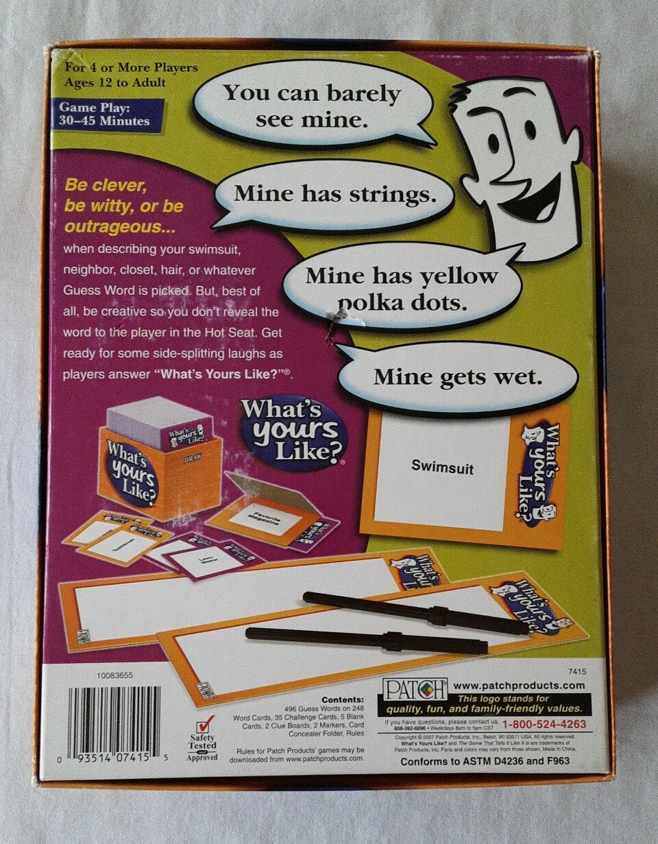 What’s Yours Like? The Game That Tells It Like It Is! Great Group Party Game!