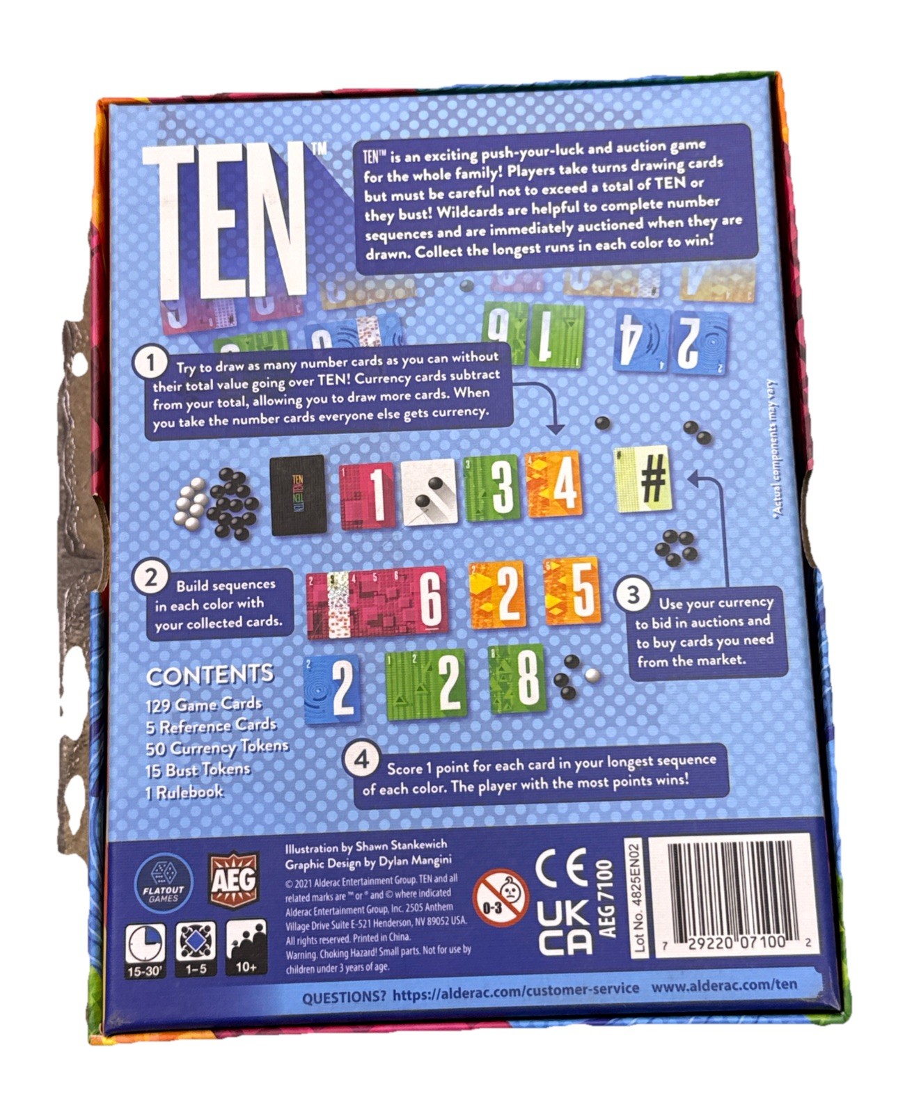 TEN Board Game AEG 2021, 1-5 Players, Ages 10+ New Open Box
