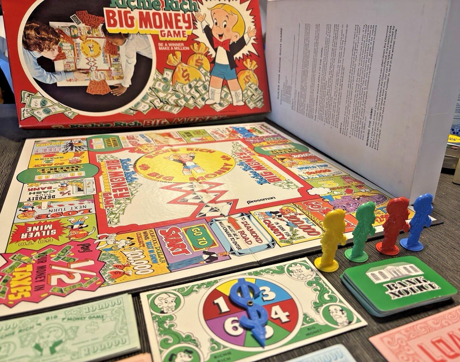 Vintage 1977 Richie Rich Big Money Game Harvey Pressman Complete in Box