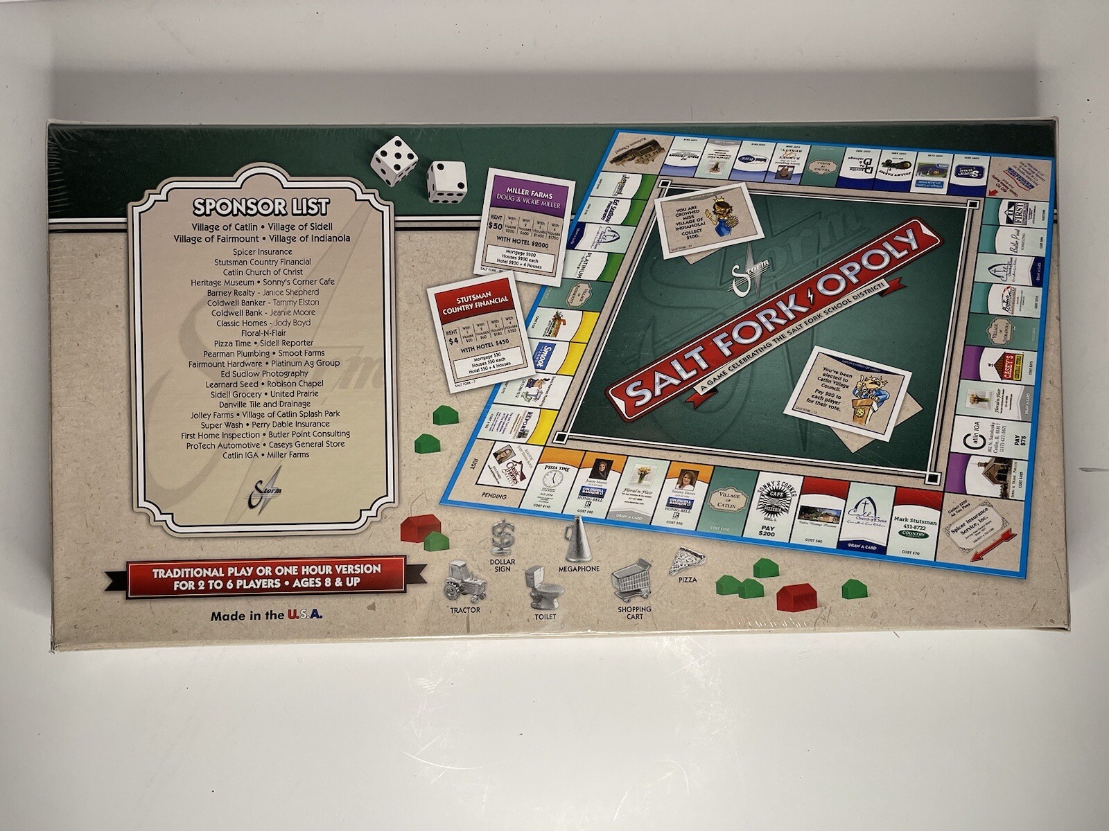Salt Fork Opoly / Salt Fork, IL / Board game / New In Box / Eastern IL
