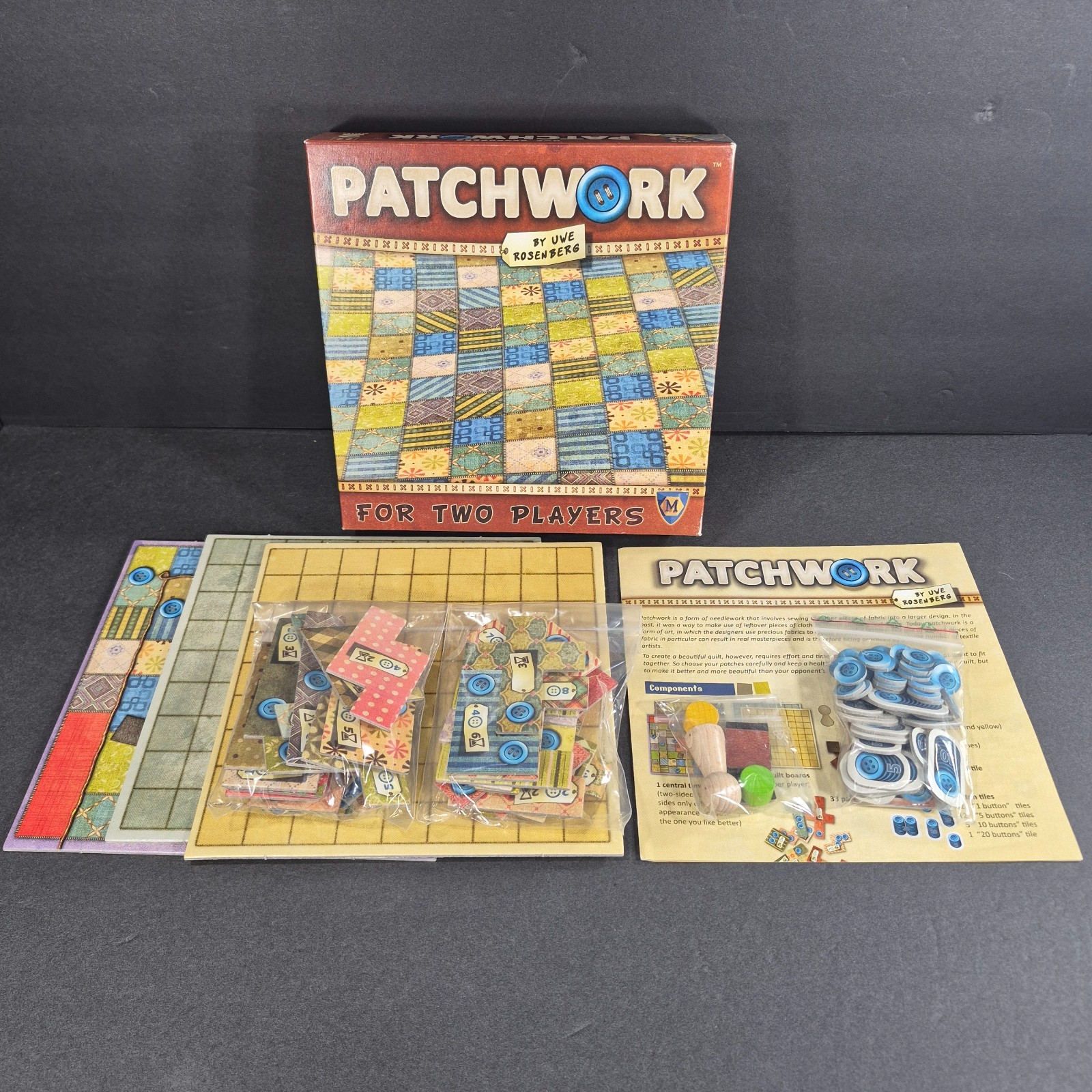 Patchwork Board Game By Uwe Rosenberg 2018 Lookout Games CIB Complete