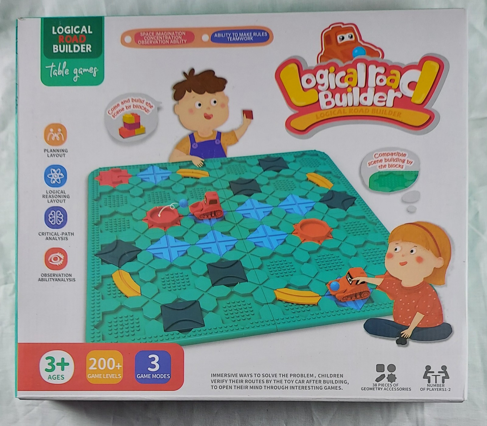 Logical Road Builder Table Game Ages 3+ Builds Critical Thinking NEW! (B1)