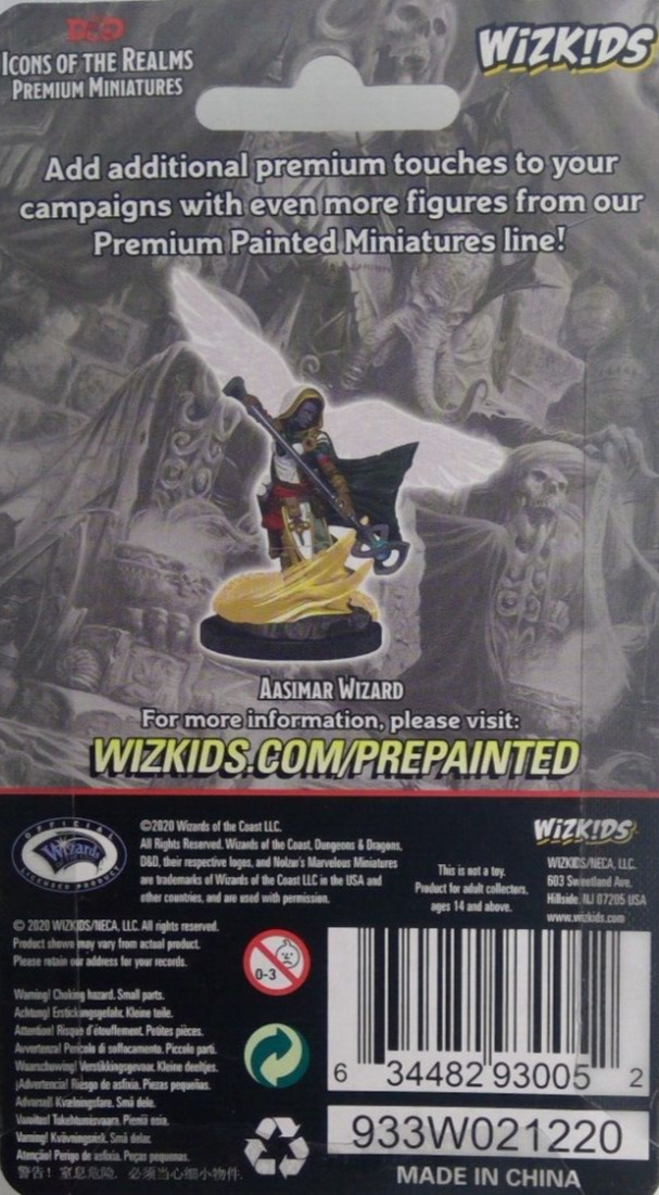 DUNGEONS & DRAGONS ICONS PREMIUM MINIATURES ~ AASIMAR FEMALE WIZARD