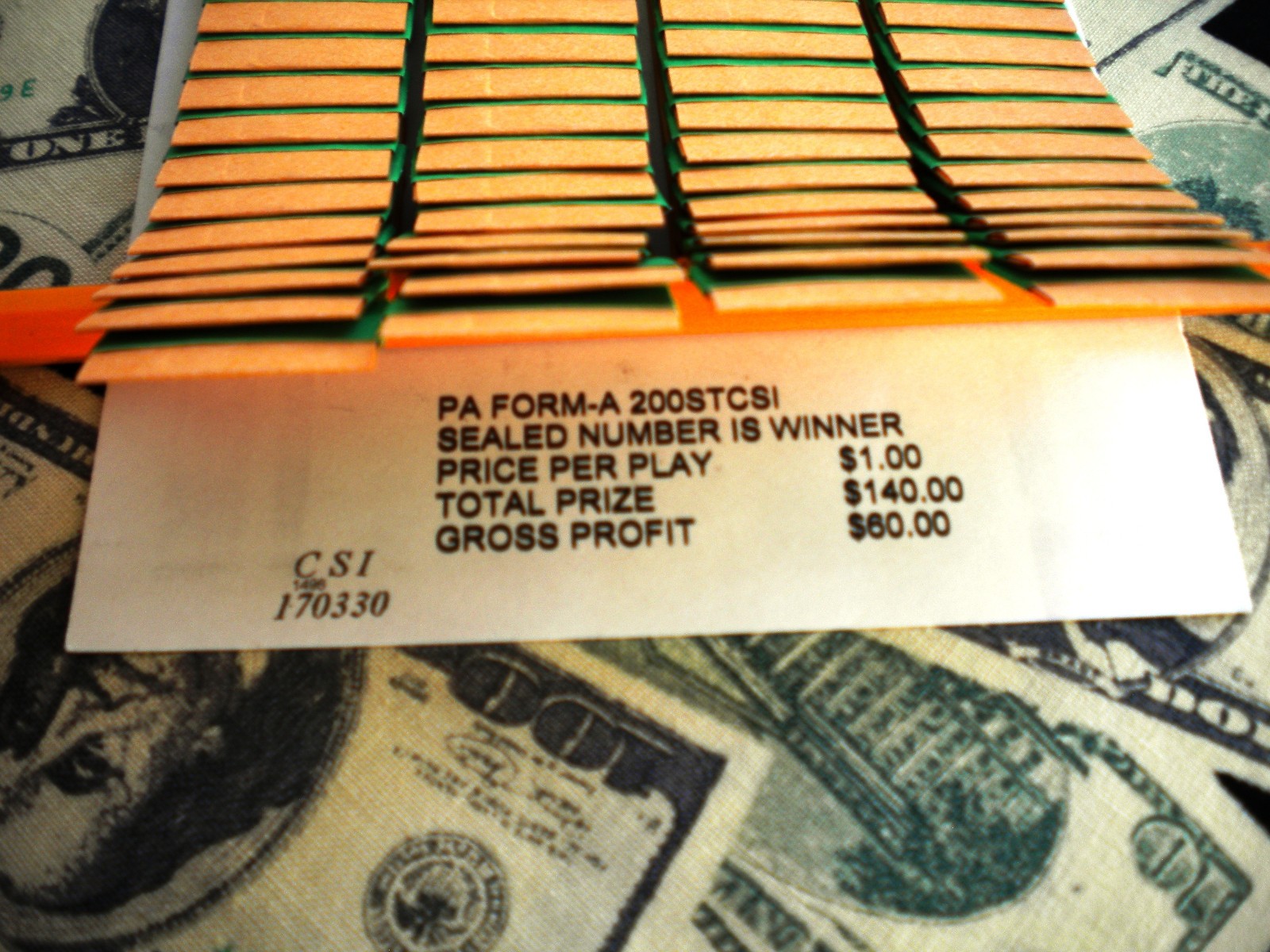 1 Dozen ~ 200 SURE TIP BOARD {01 to 200} Fund-Raising Raffle Pull Tab Jar Ticket