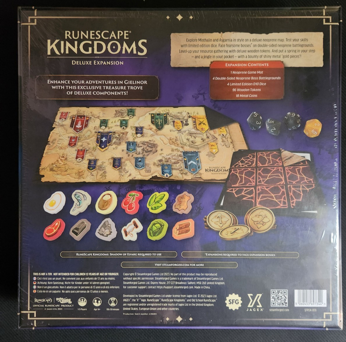 Runescape Kingdoms Deluxe Expansion – SFG Exclusive -Game Mat Metal Coins & More