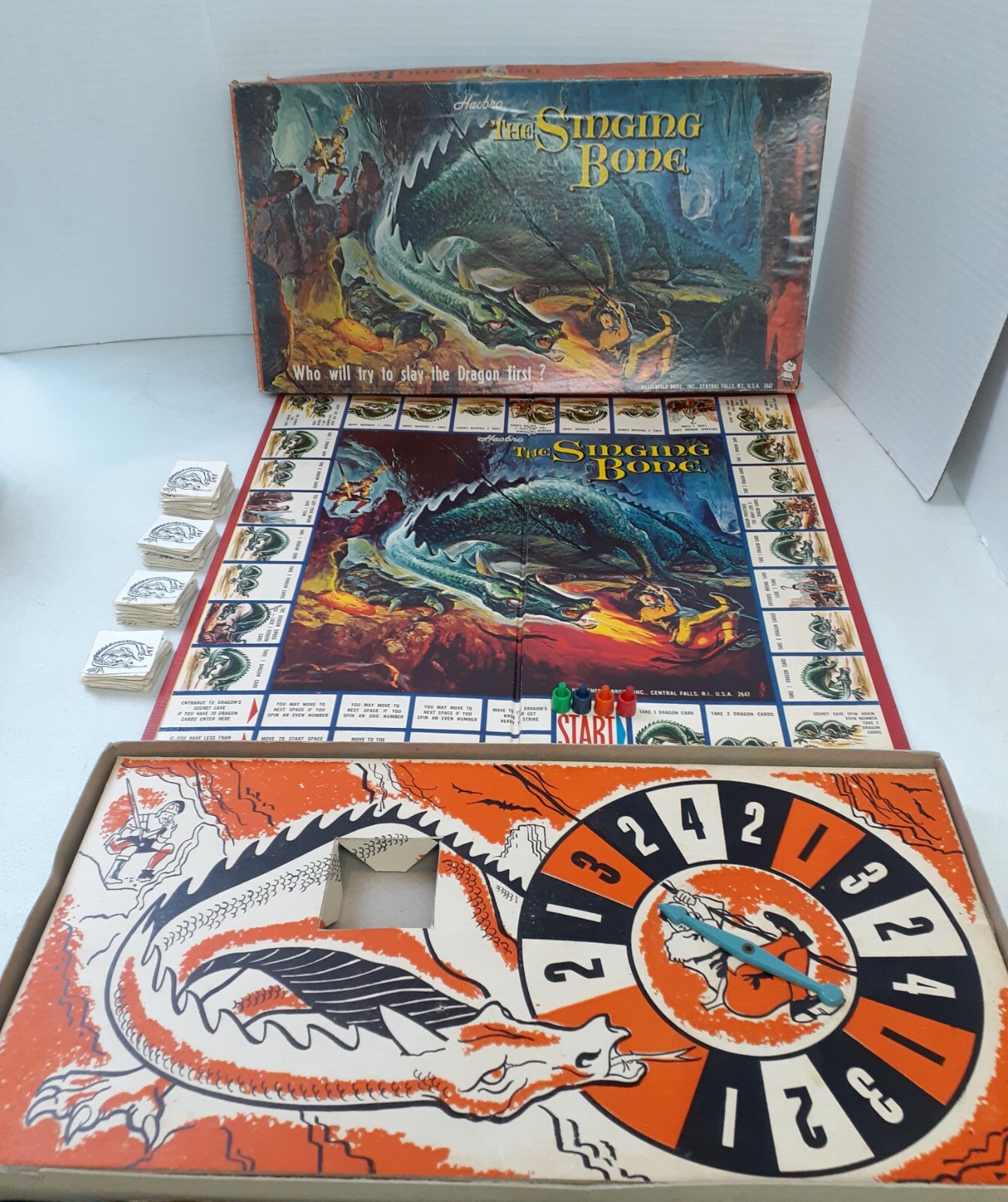The Singing Bone Dragon Board Game Hassenfeld Hasbro Vintage 1962 Fantasy 125