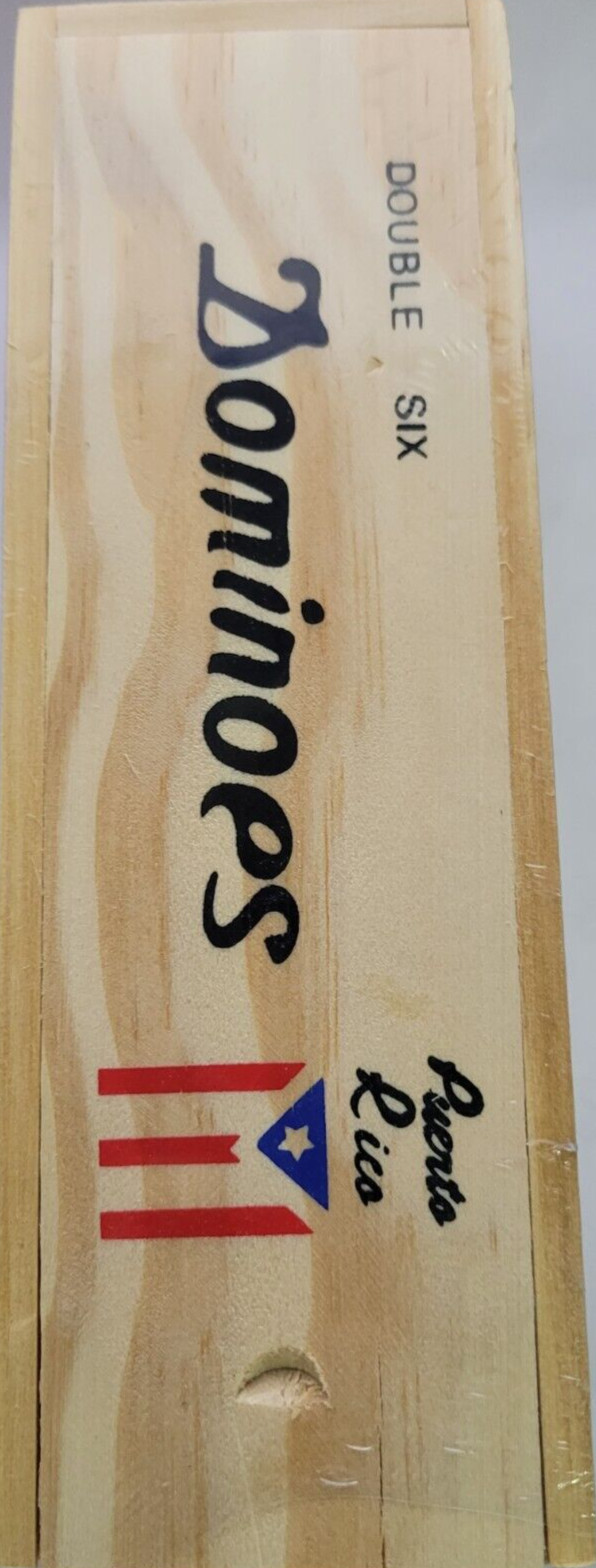 Double Six Puerto Rico Dominoes Game in Set of 28 Wooden Box Size 2″X3/4″X1/4″