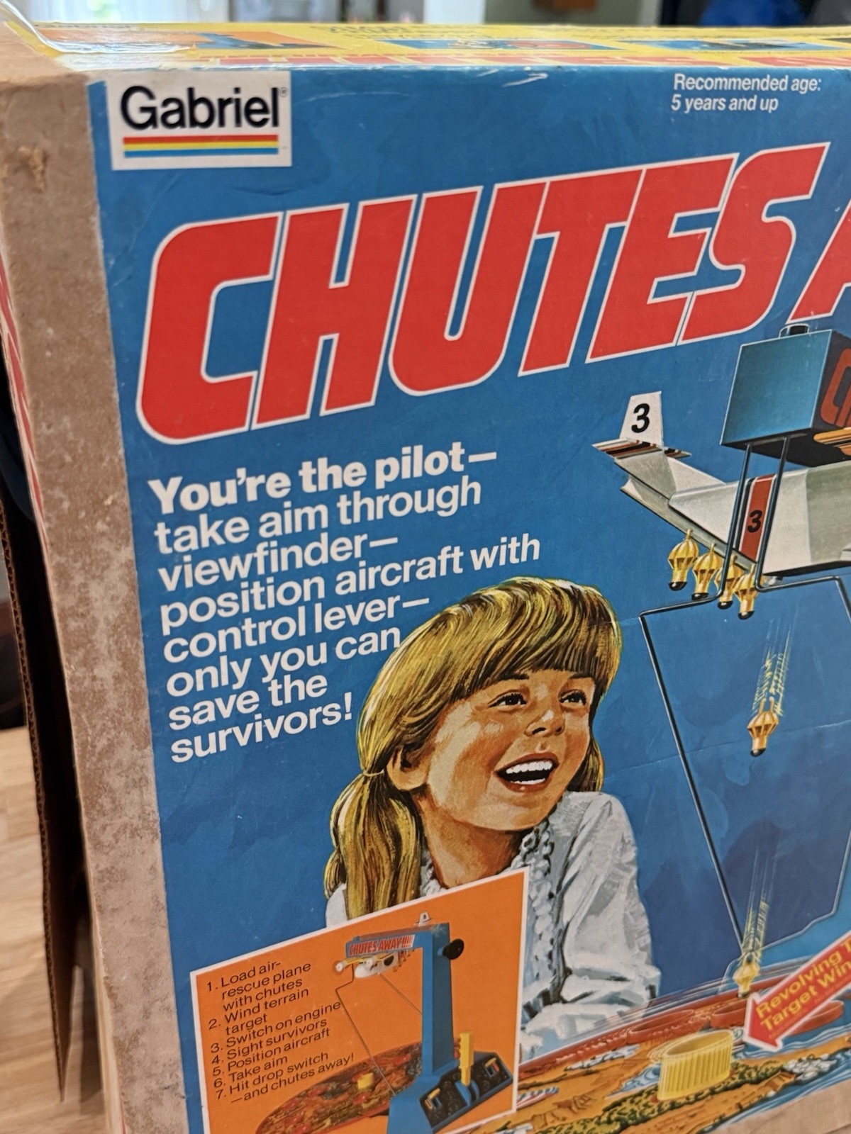 Vintage 1977 Gabriel Chutes Away Air-Rescue Target Game Complete Works!