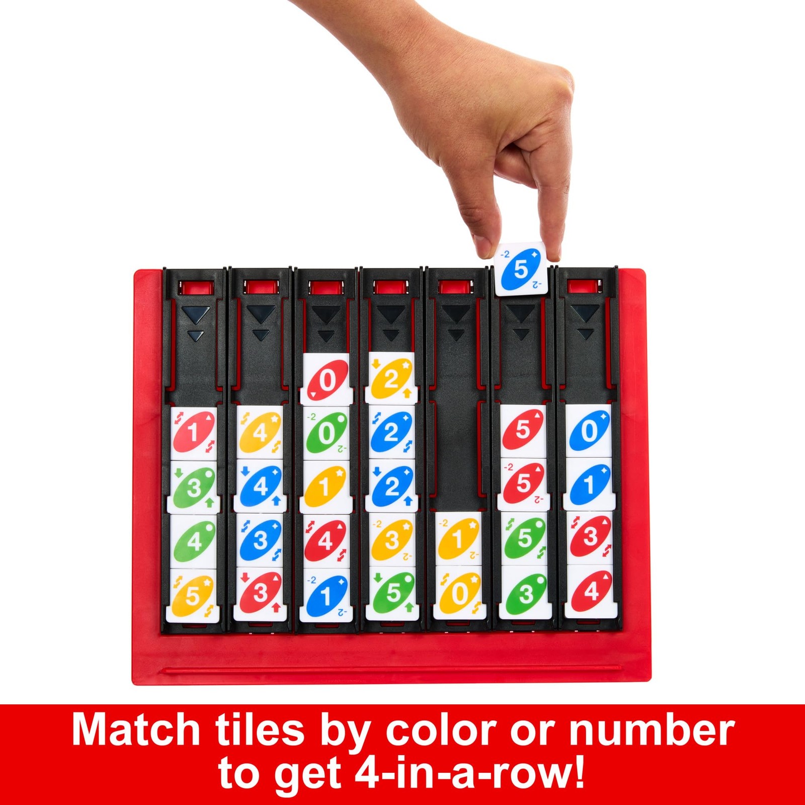 UNO Quatro Game with Colored Tiles & Plastic Grid for Adult Family & Parties …
